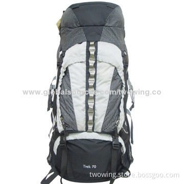 Hiking backpack with functional waist belt and air-mesh back system, 420D ripstop fabric